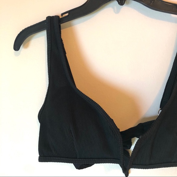 Black Zaful V-wired Ribbed Bikini Swimsuit - Picture 8 of 12